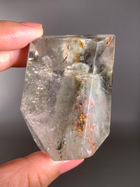 Raining Forest Scene Garden Quartz Polished Freeform from Zambia