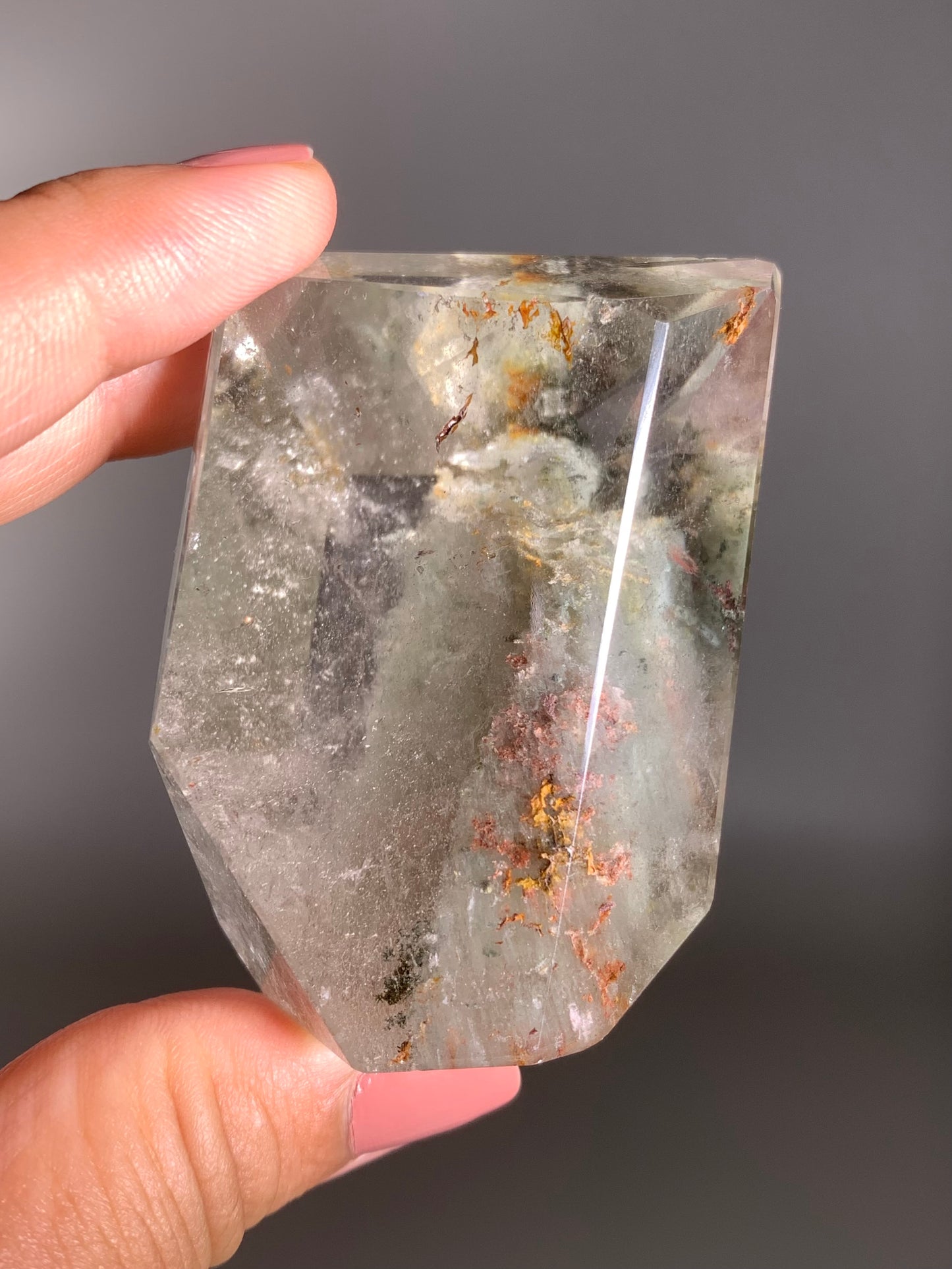 Raining Forest Scene Garden Quartz Polished Freeform from Zambia