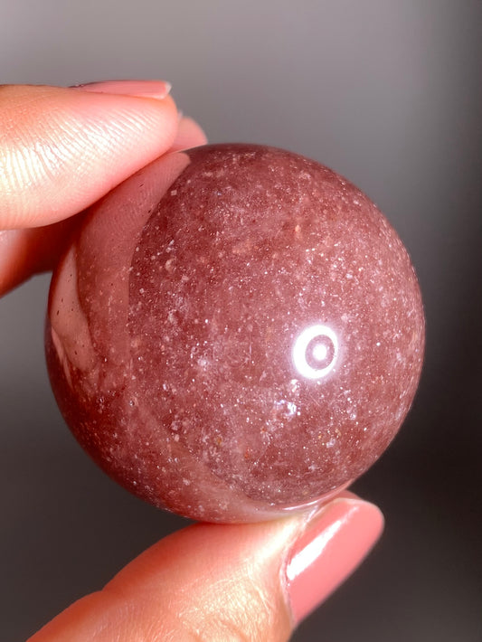 Glittery Strawberry Quartz Sphere
