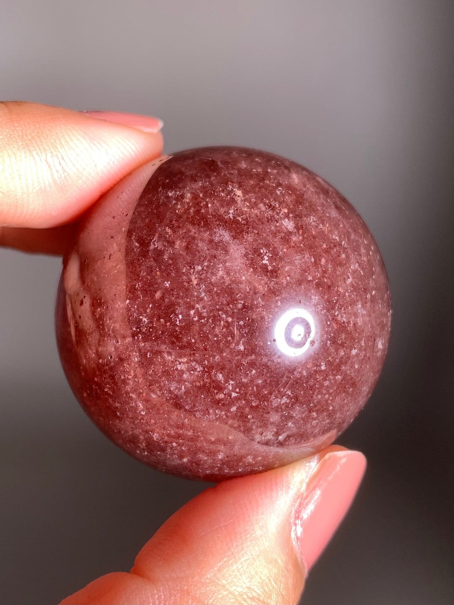Glittery Strawberry Quartz Sphere