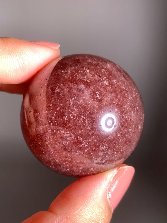Glittery Strawberry Quartz Sphere