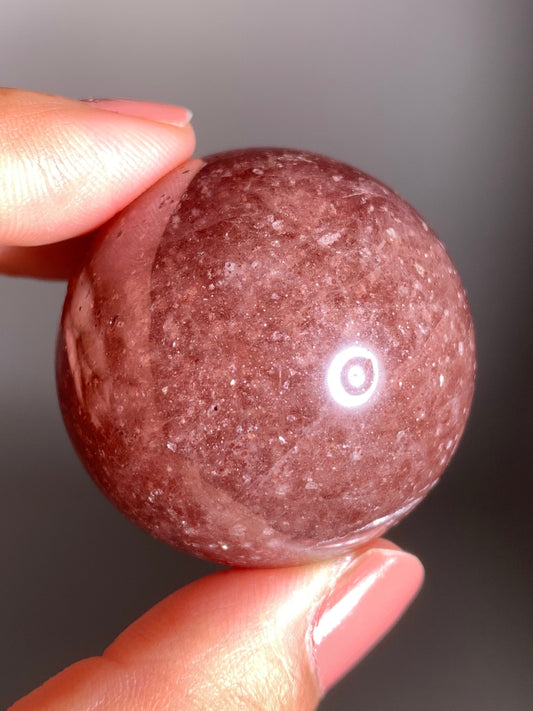 Glittery Strawberry Quartz Sphere