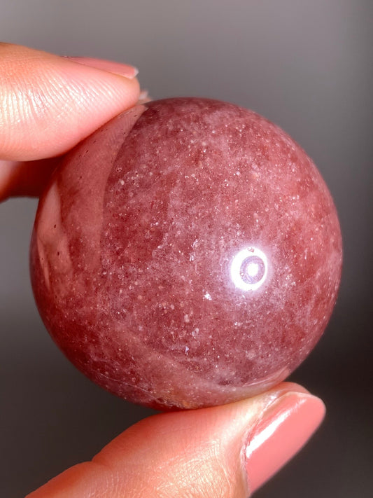 Glittery Strawberry Quartz Sphere