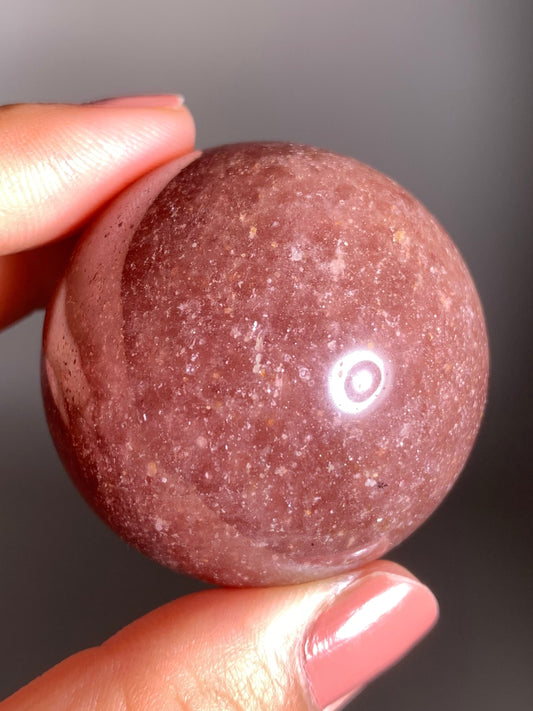 Glittery Strawberry Quartz Sphere