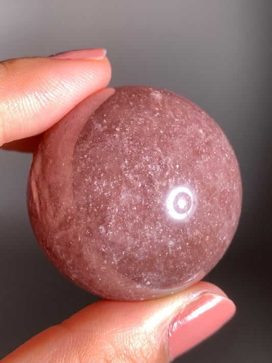 Glittery Strawberry Quartz Sphere