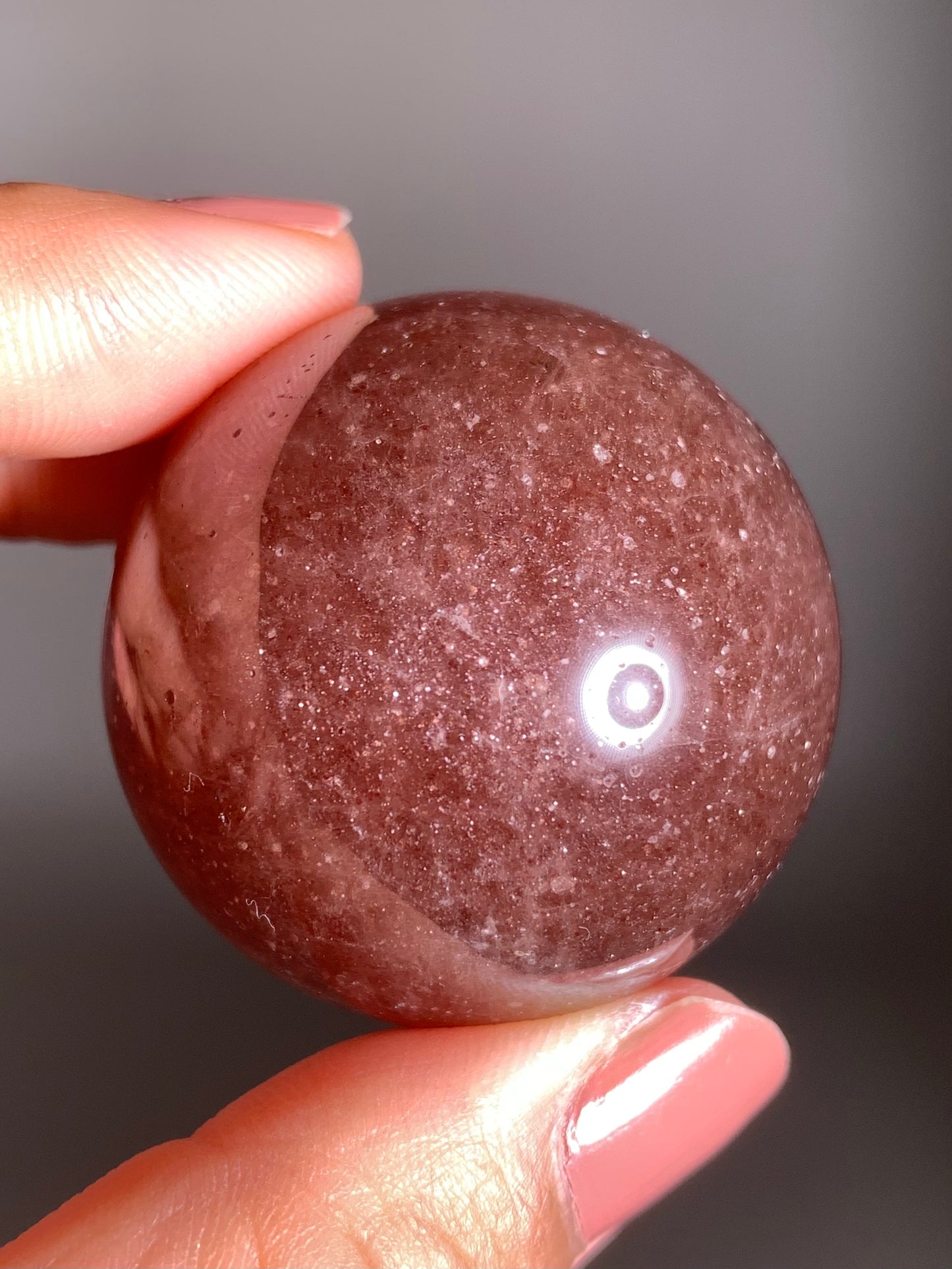 Glittery Strawberry Quartz Sphere