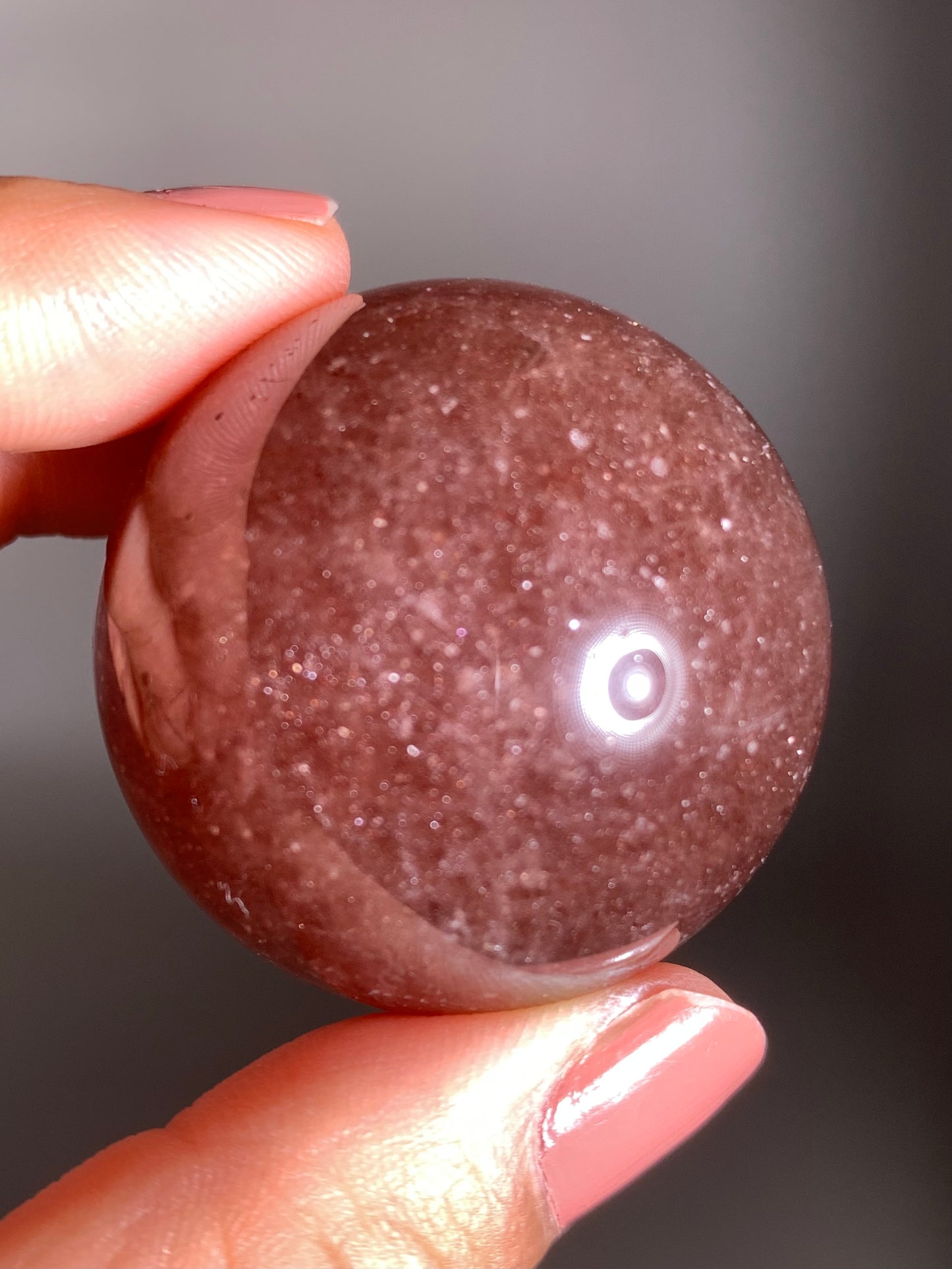 Glittery Strawberry Quartz Sphere