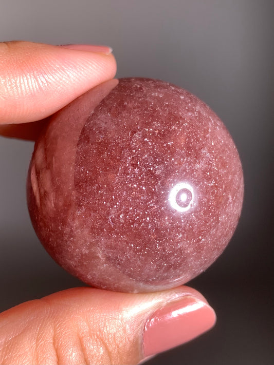 Glittery Strawberry Quartz Sphere