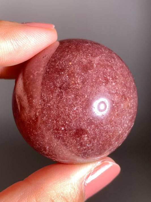 Glittery Strawberry Quartz Sphere