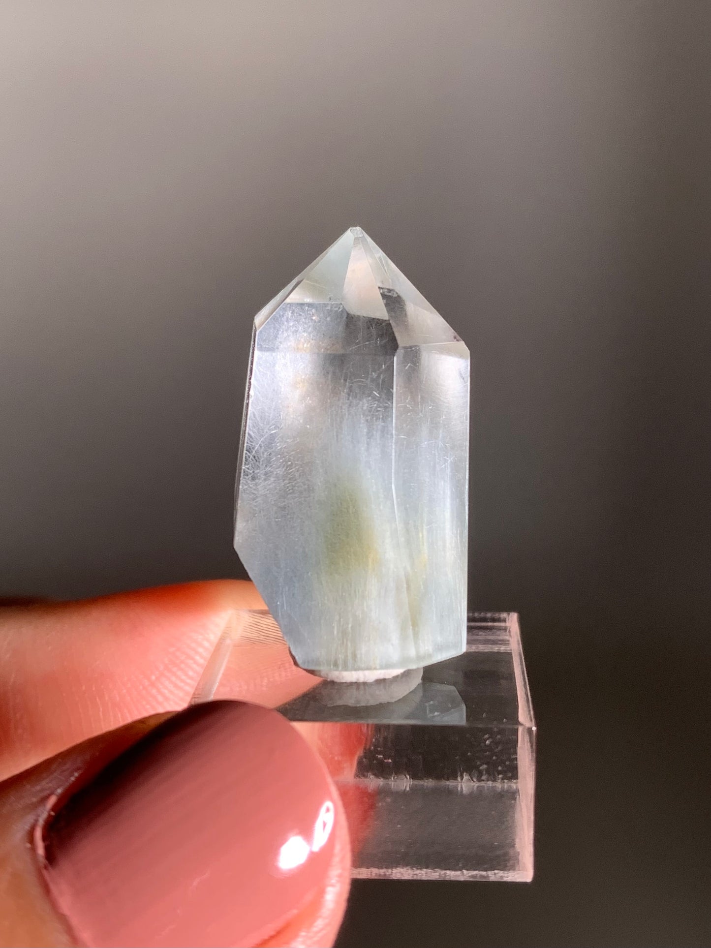 Blue & Yellow Amphibole Quartz Polished Tower