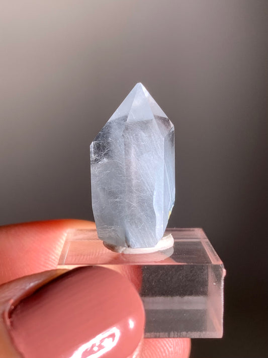 Blue Amphibole Quartz Polished Tower