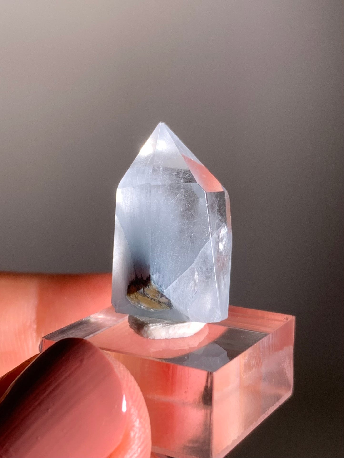 Blue Amphibole Quartz Polished Tower