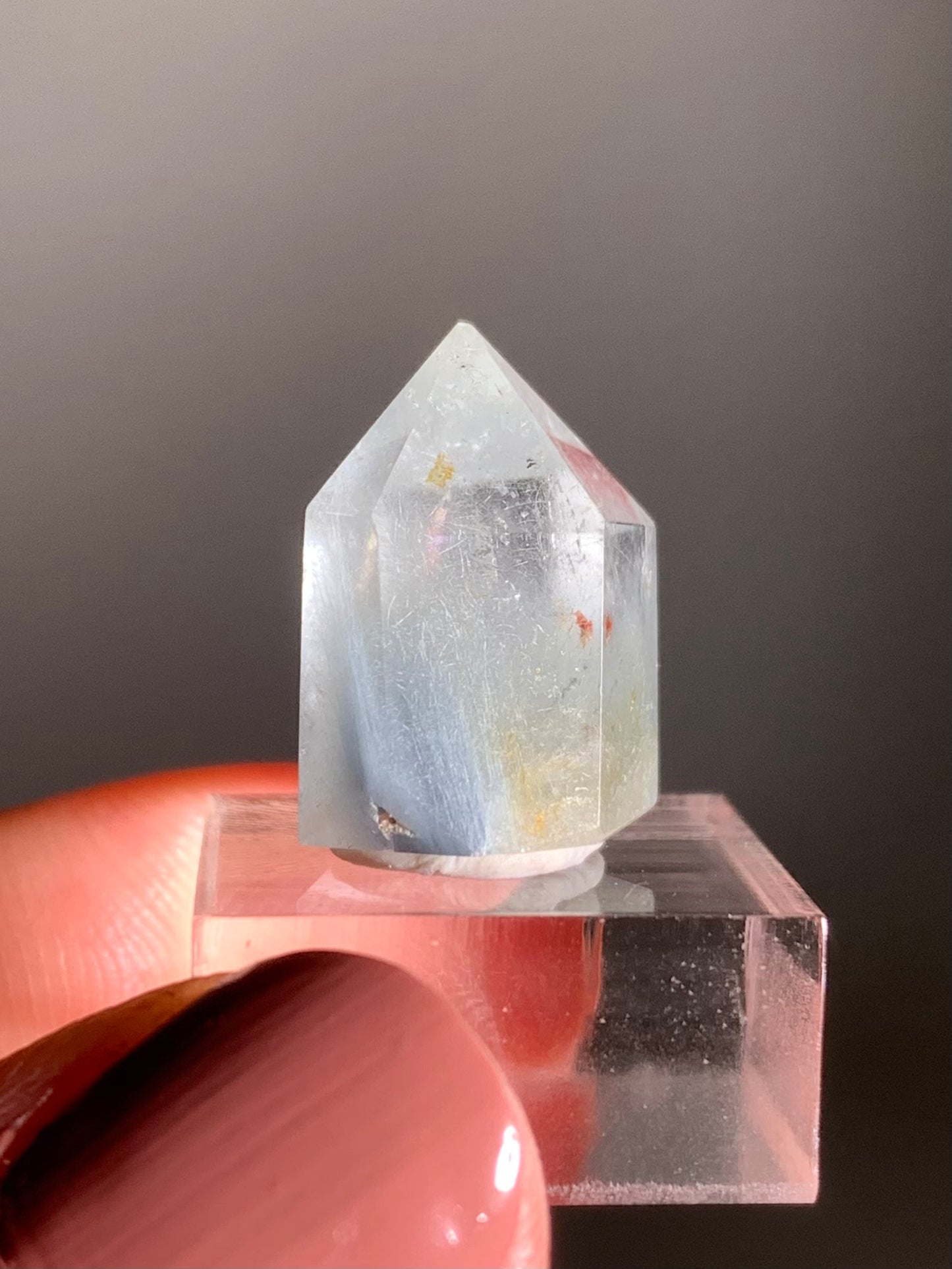 Blue & Yellow Amphibole Quartz Polished Tower
