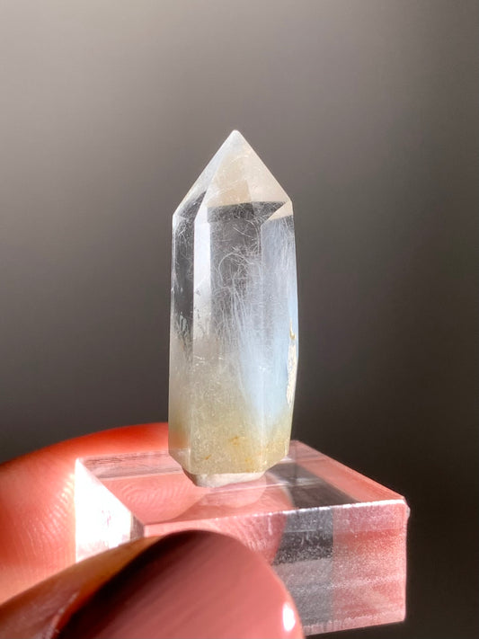 Blue & Yellow Amphibole Quartz Polished Tower