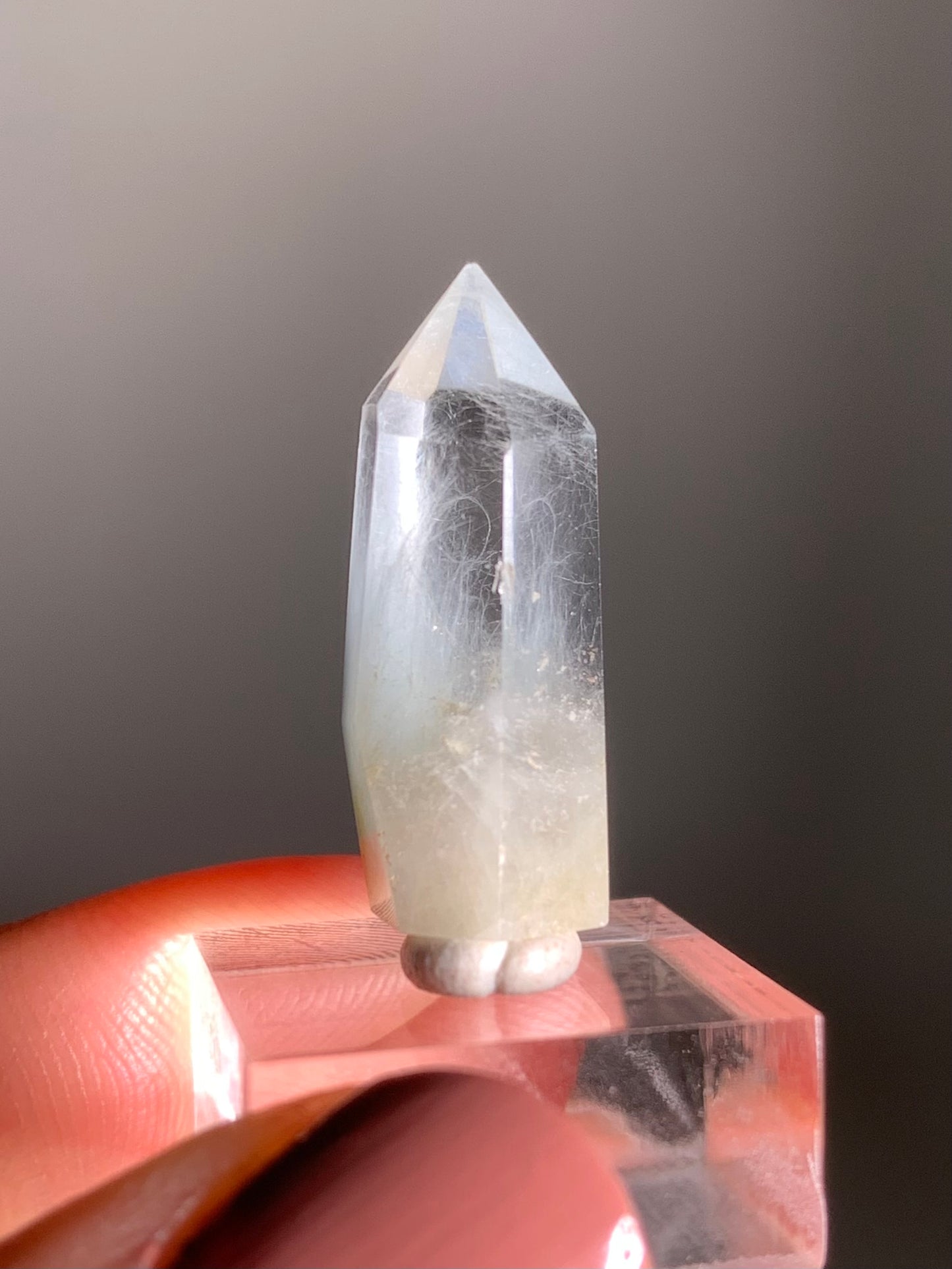 Blue & Yellow Amphibole Quartz Polished Tower