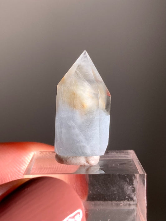 Blue & Yellow Amphibole Quartz Polished Tower
