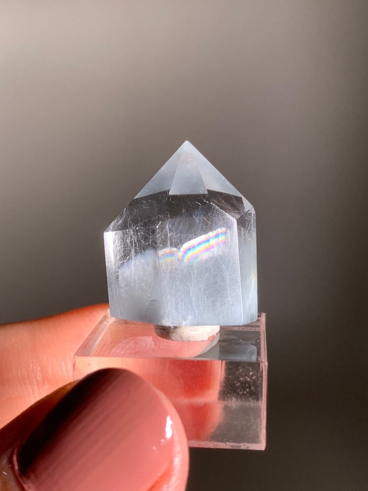 Blue Amphibole Quartz Polished Tower