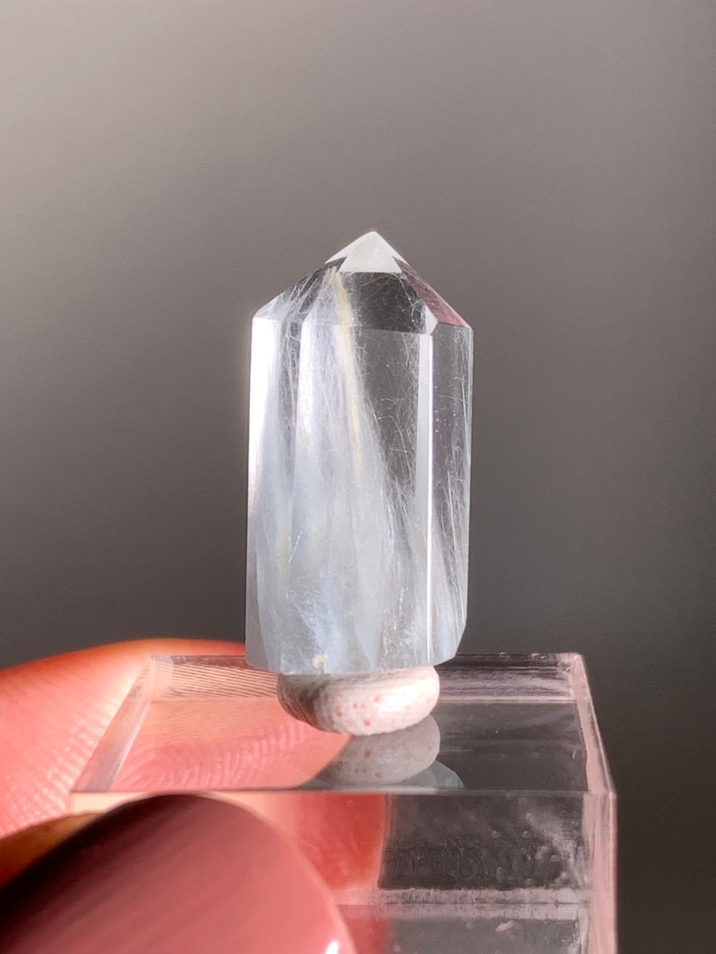 Blue Amphibole Quartz Polished Tower