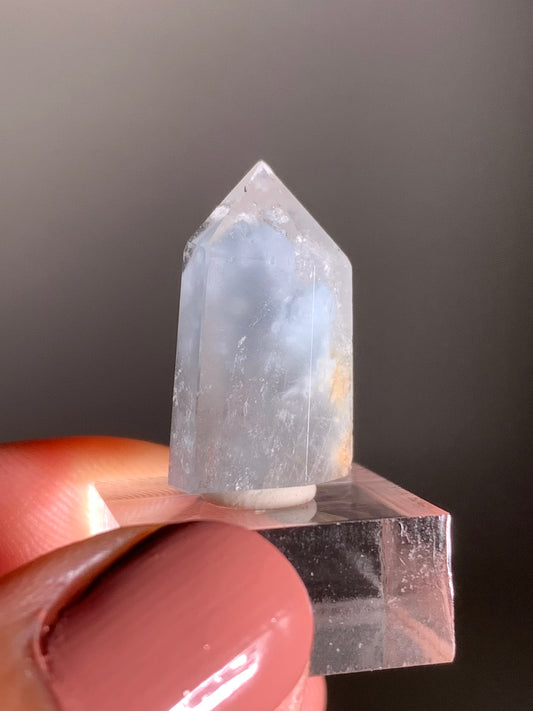 Blue Amphibole Quartz Polished Tower