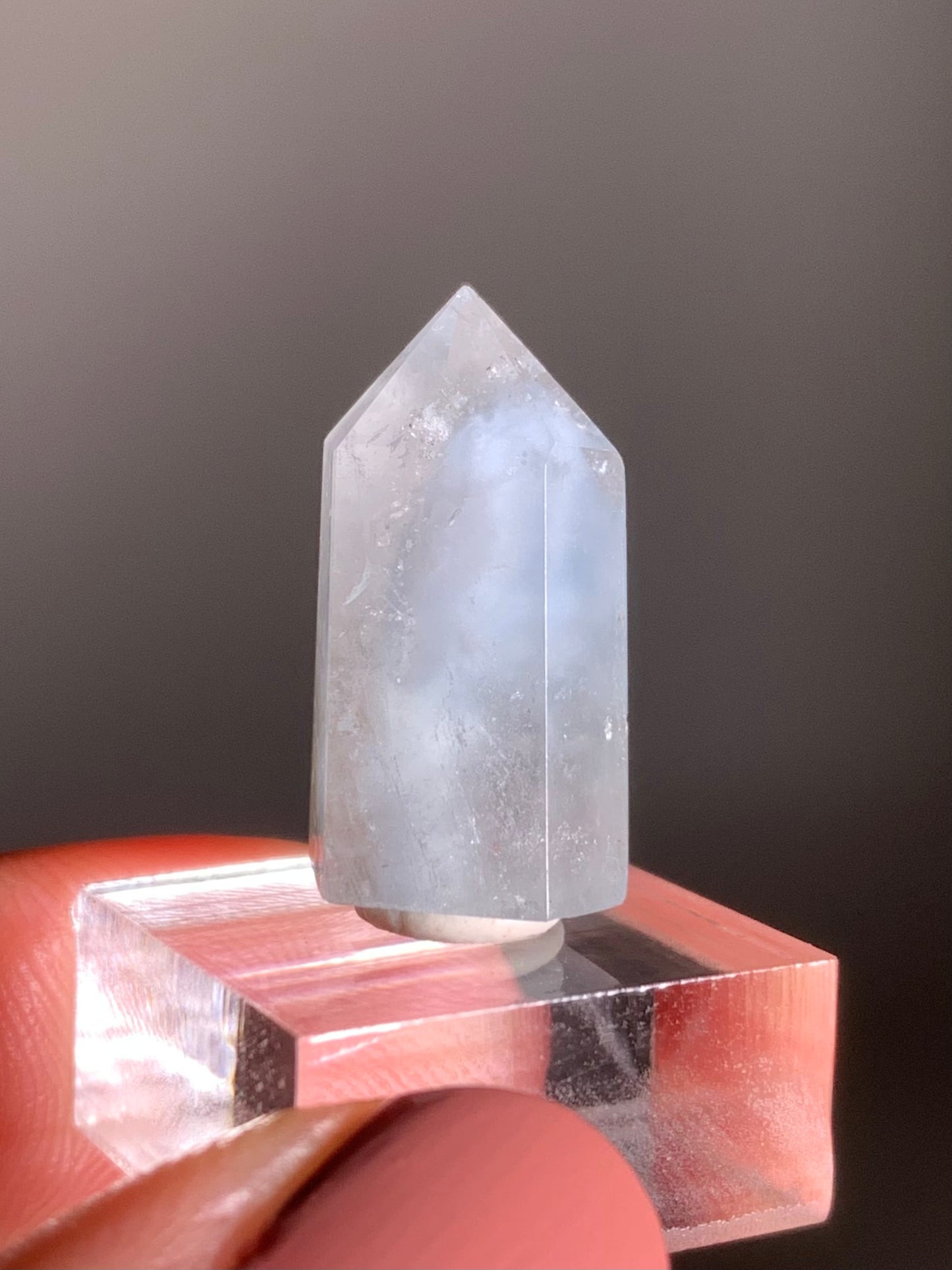 Blue Amphibole Quartz Polished Tower