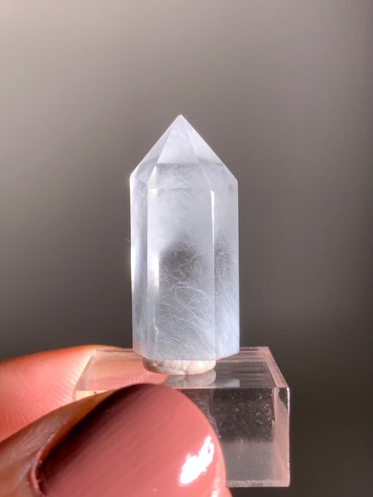 Blue Amphibole Quartz Polished Tower