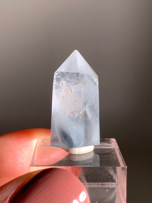 Blue Amphibole Quartz Polished Tower