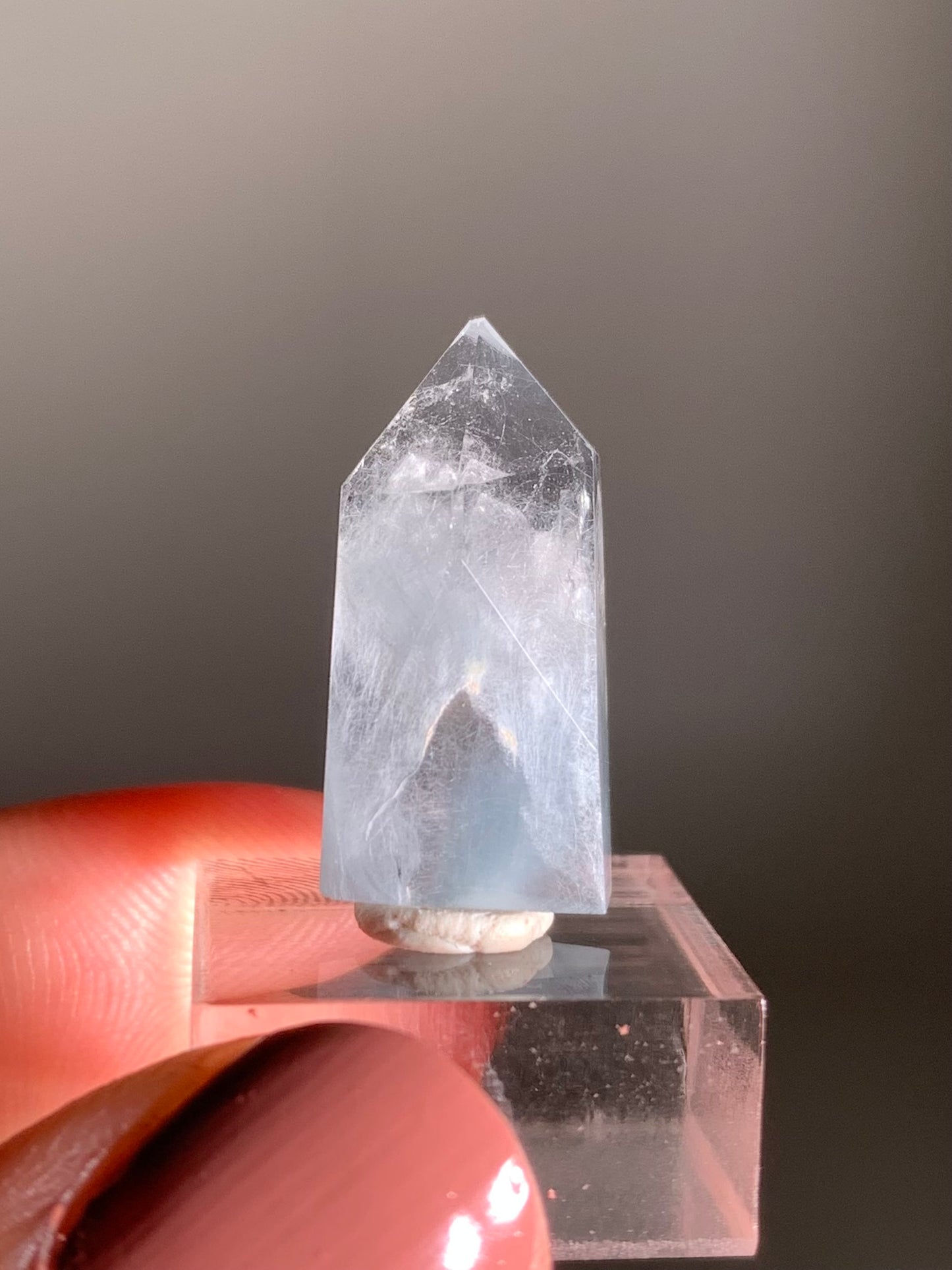 Blue Amphibole Quartz Polished Tower