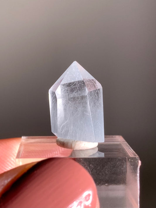 Blue Amphibole Quartz Polished Tower