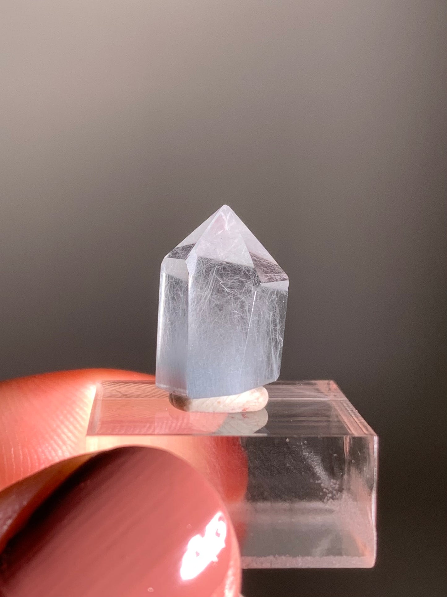 Blue Amphibole Quartz Polished Tower