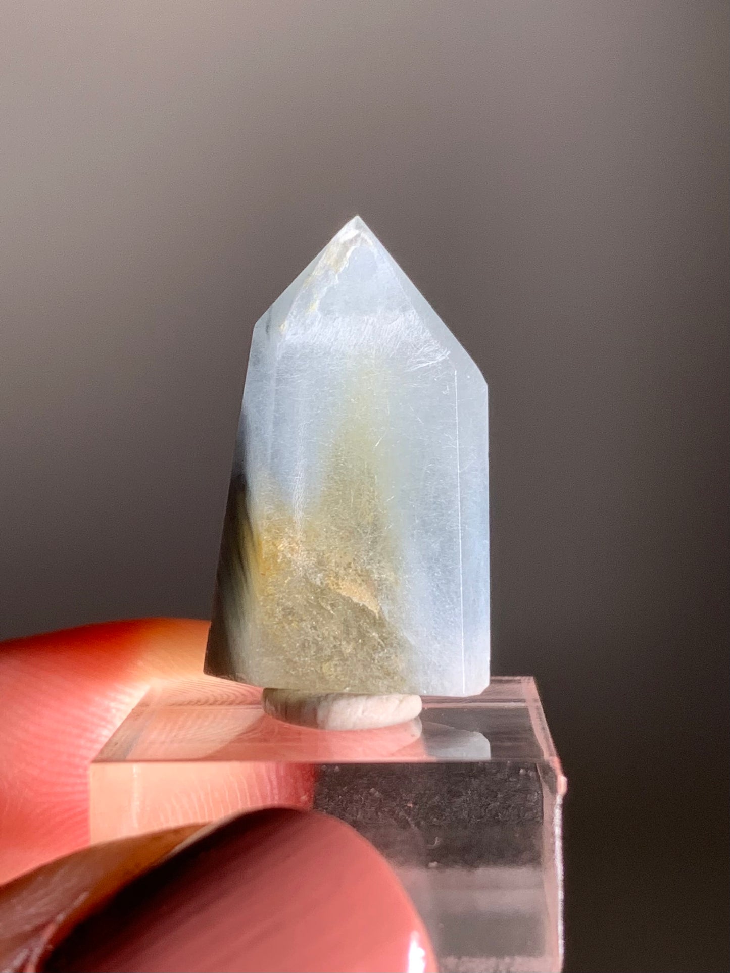 Blue & Yellow Amphibole Quartz Polished Tower