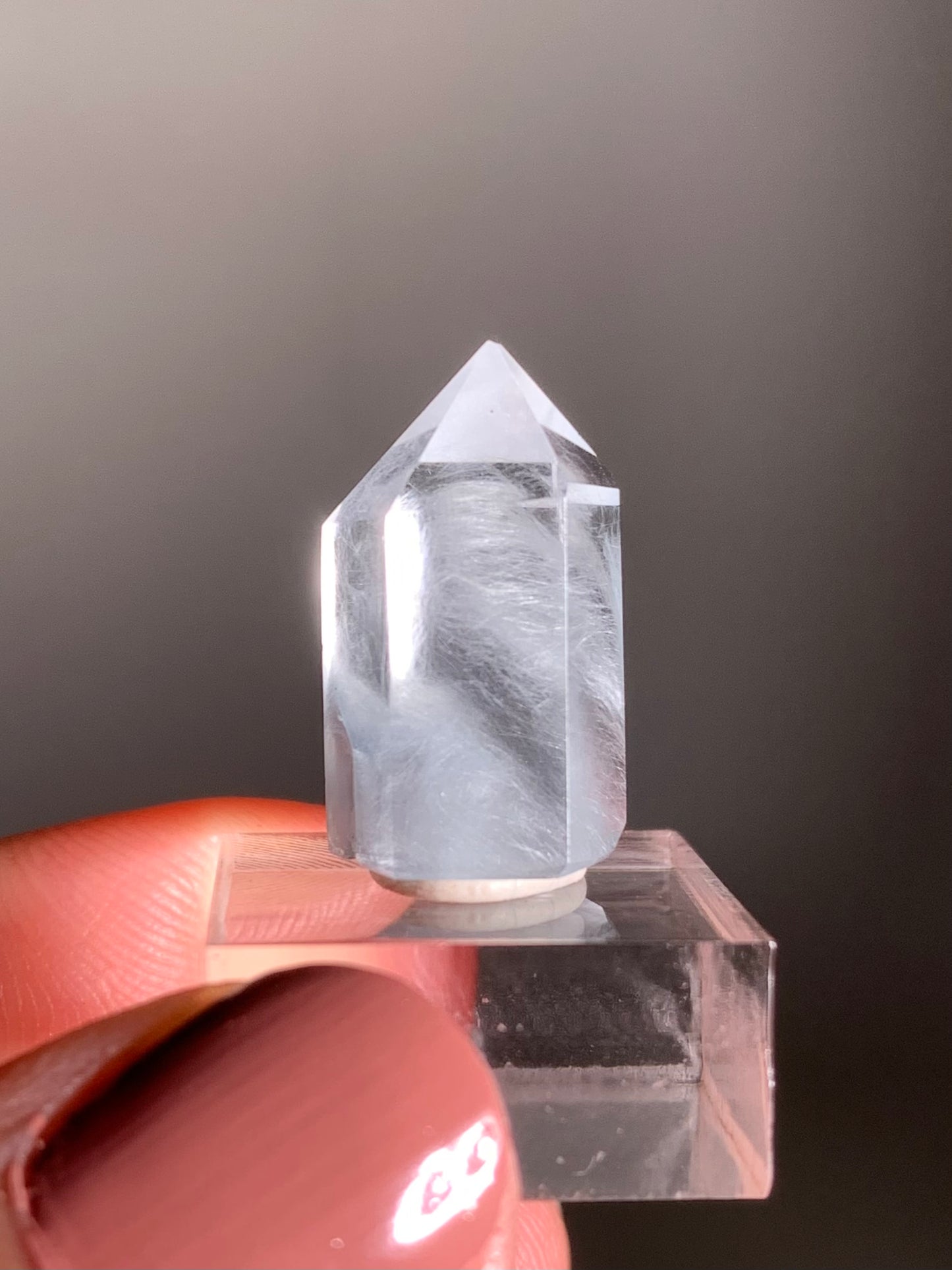 Blue Amphibole Quartz Polished Tower