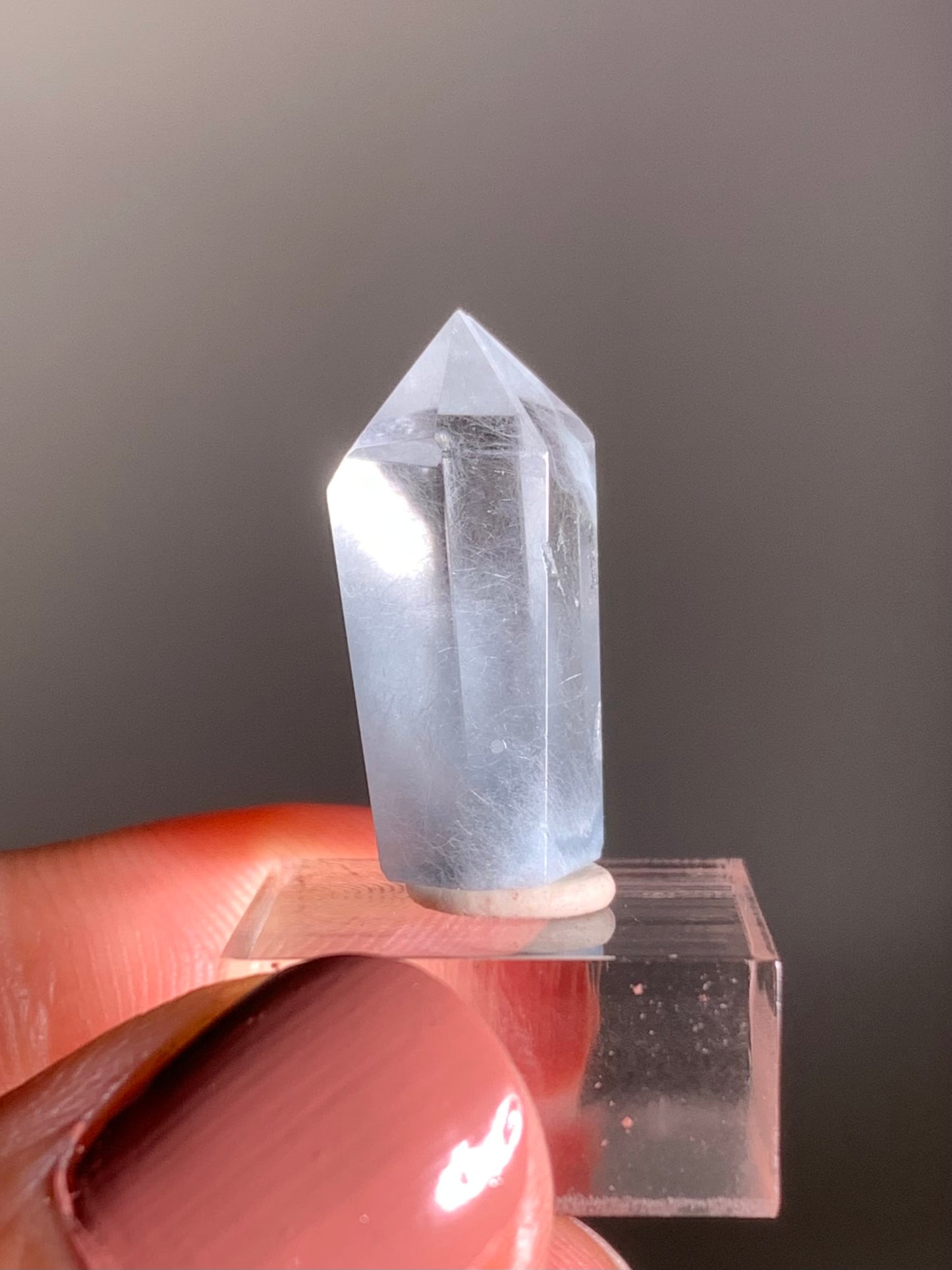 Blue Amphibole Quartz Polished Tower