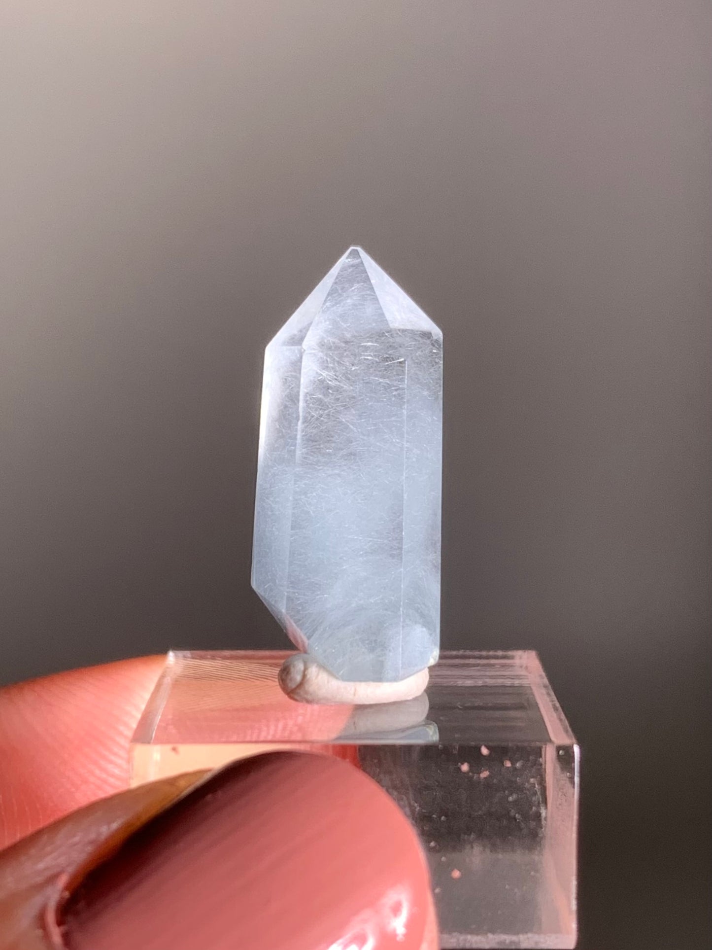 Blue Amphibole Quartz Polished Tower