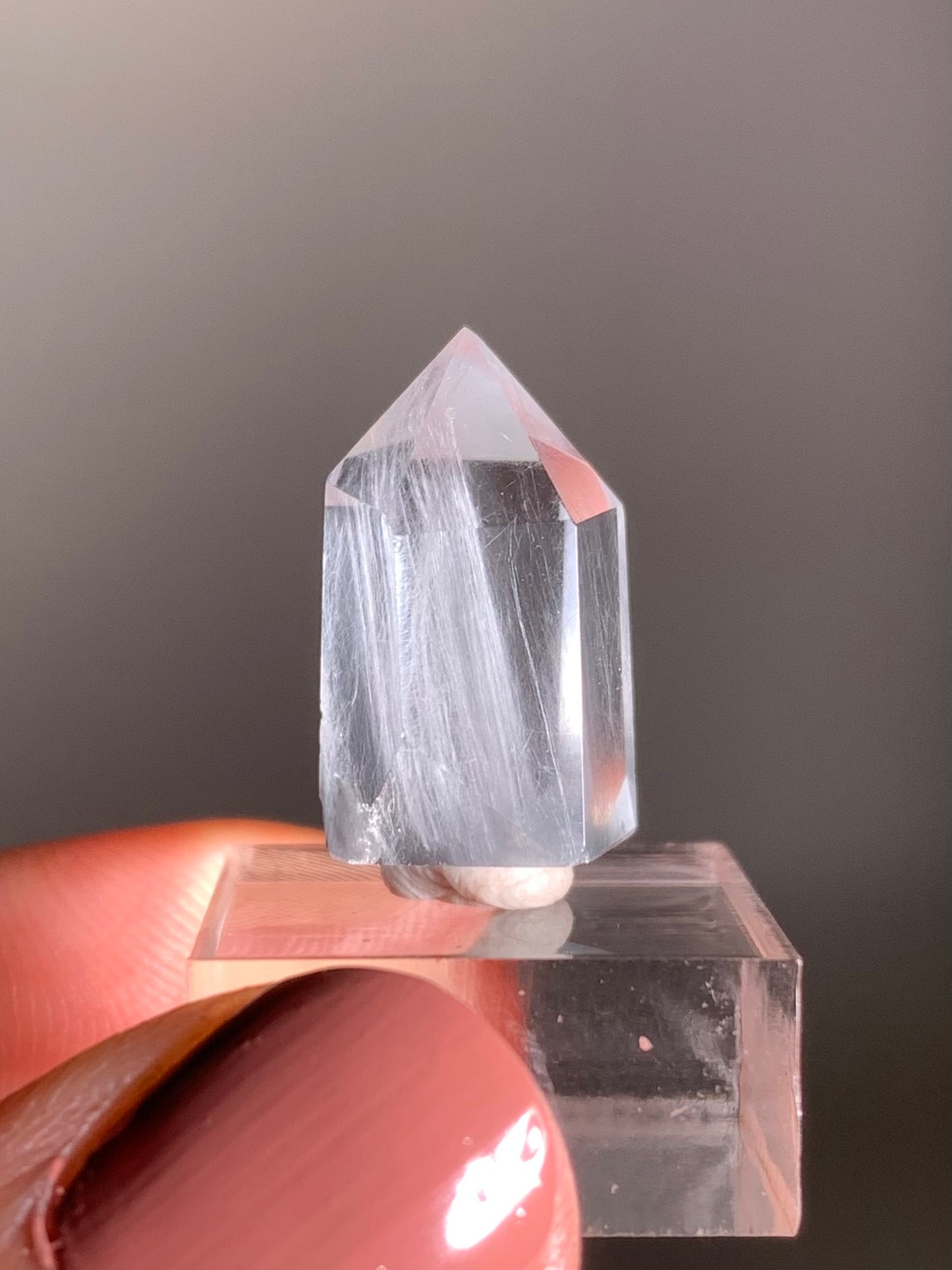 Blue Amphibole Quartz Polished Tower