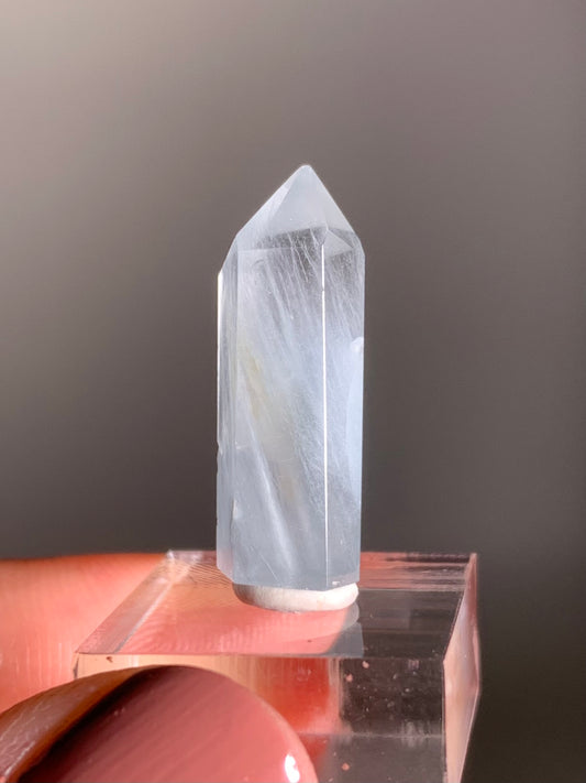 Blue Amphibole Quartz Polished Tower
