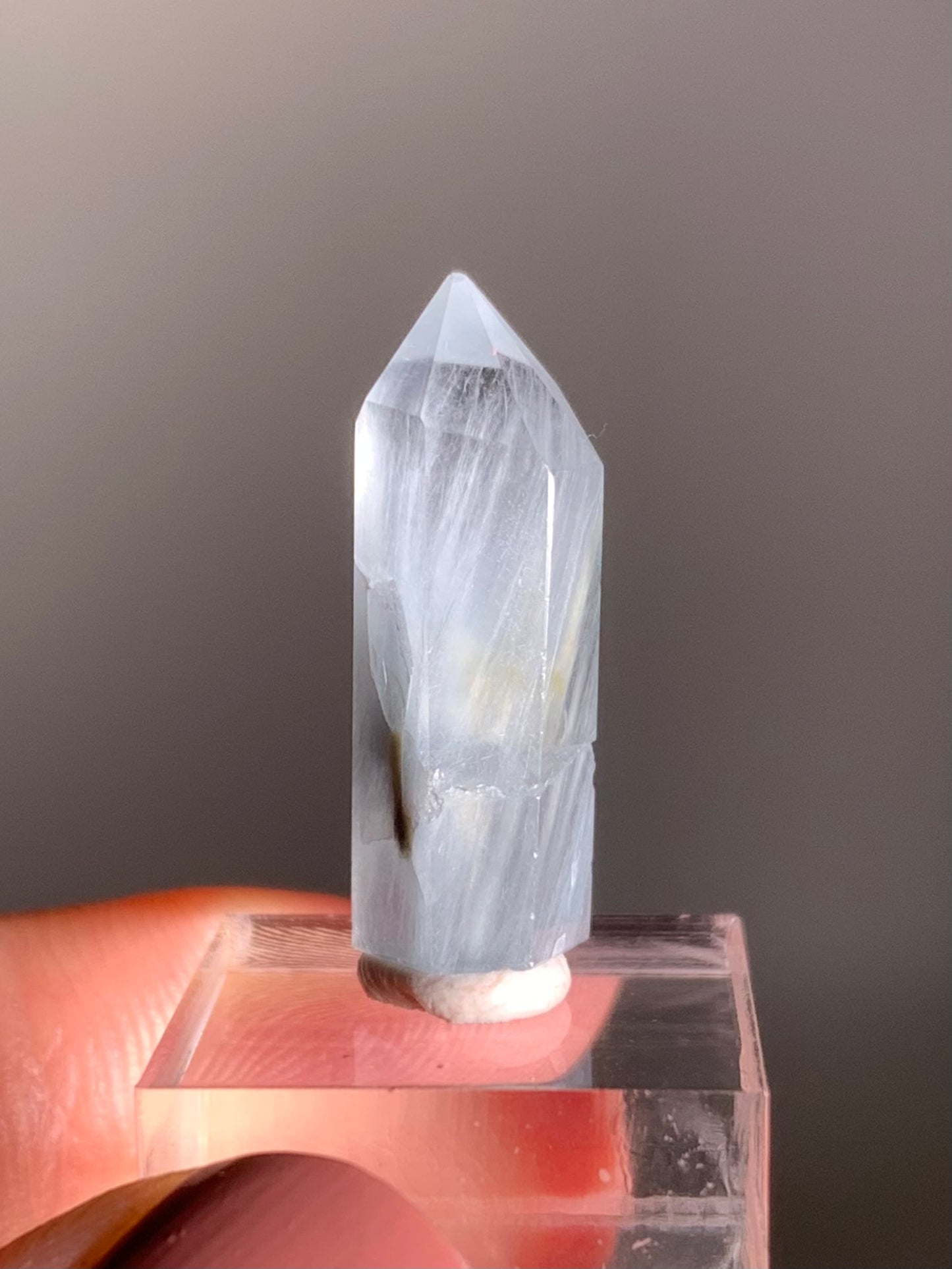 Blue Amphibole Quartz Polished Tower