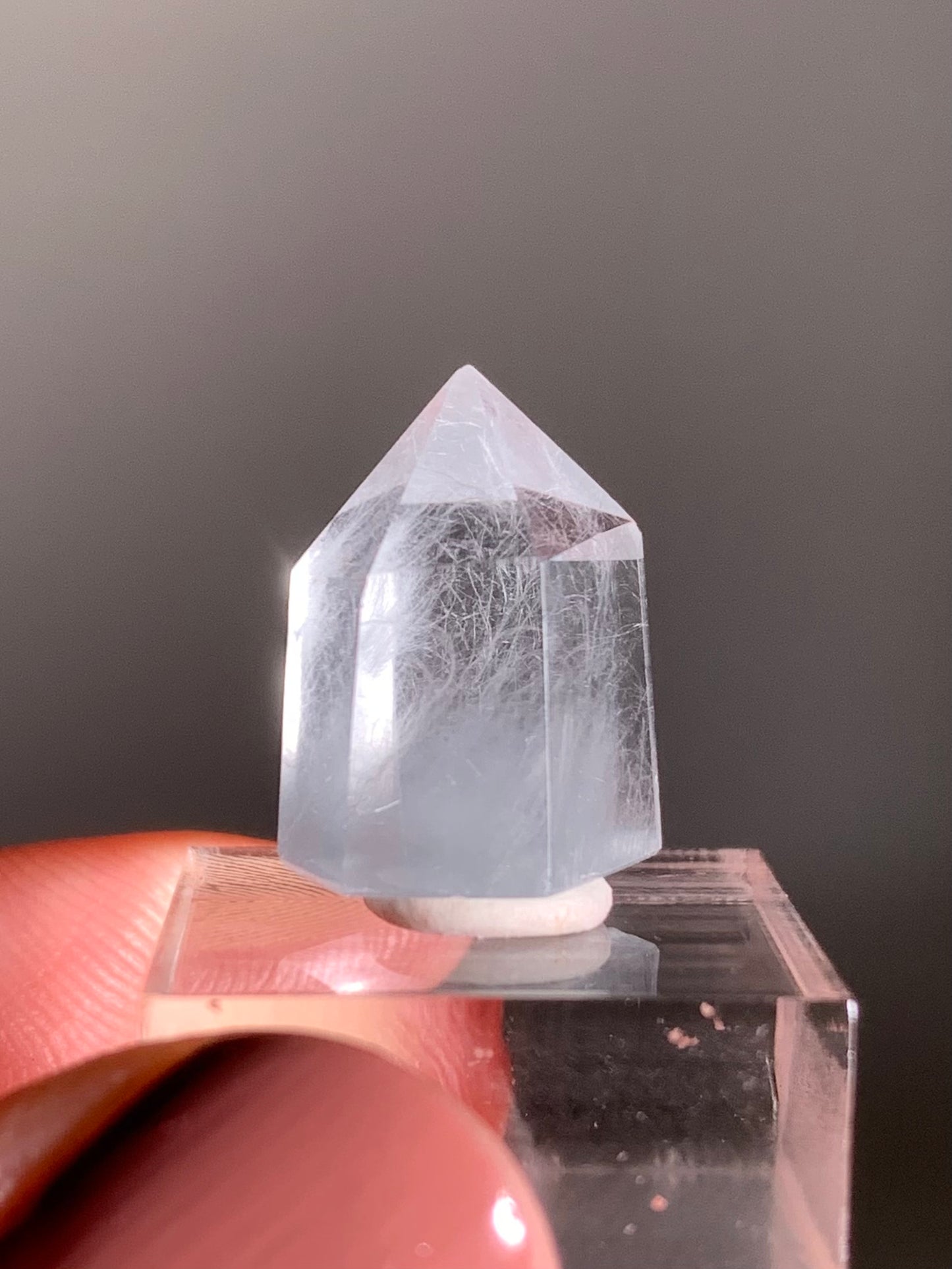 Blue Amphibole Quartz Polished Tower