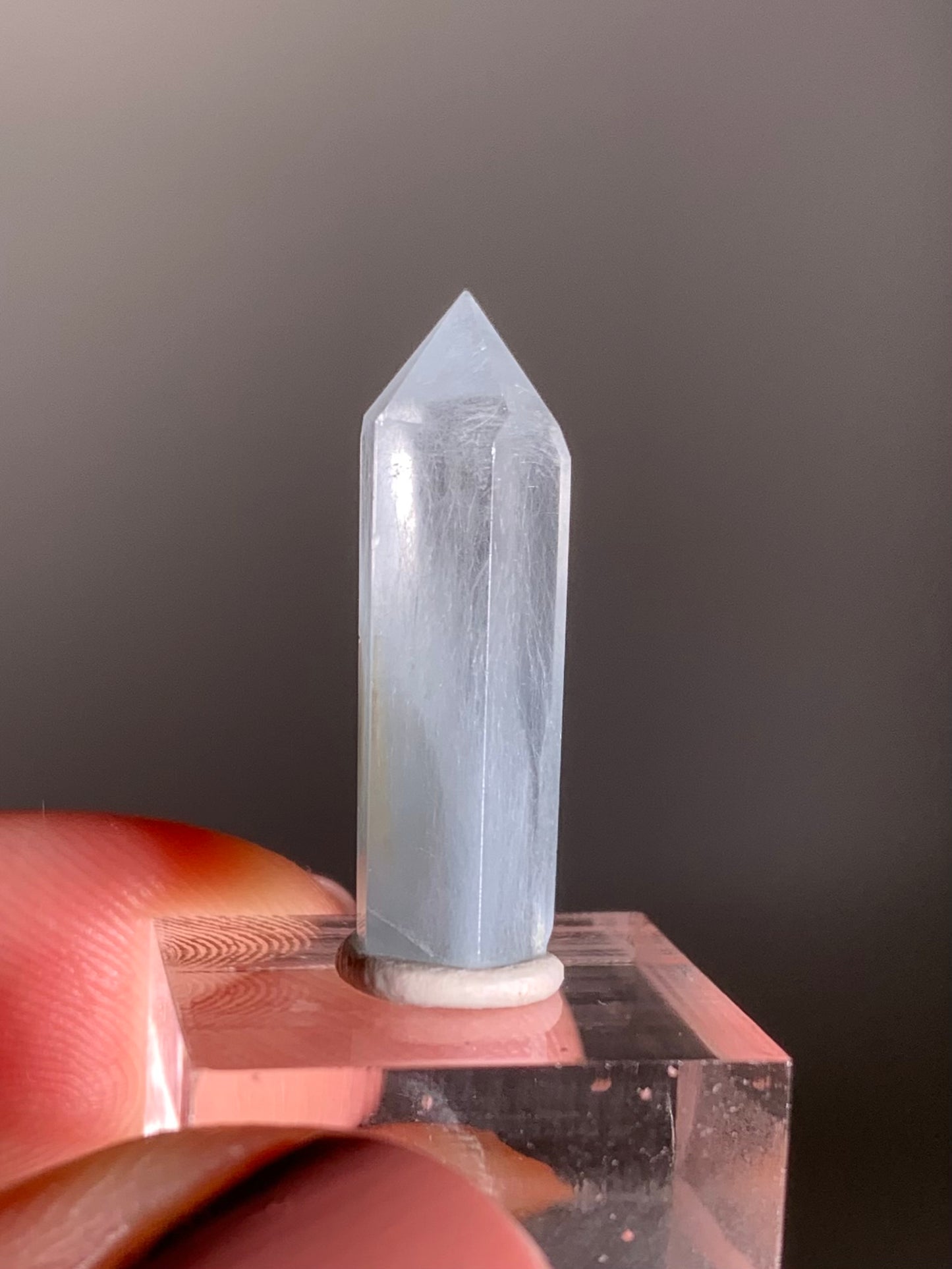 Blue Amphibole Quartz Polished Tower