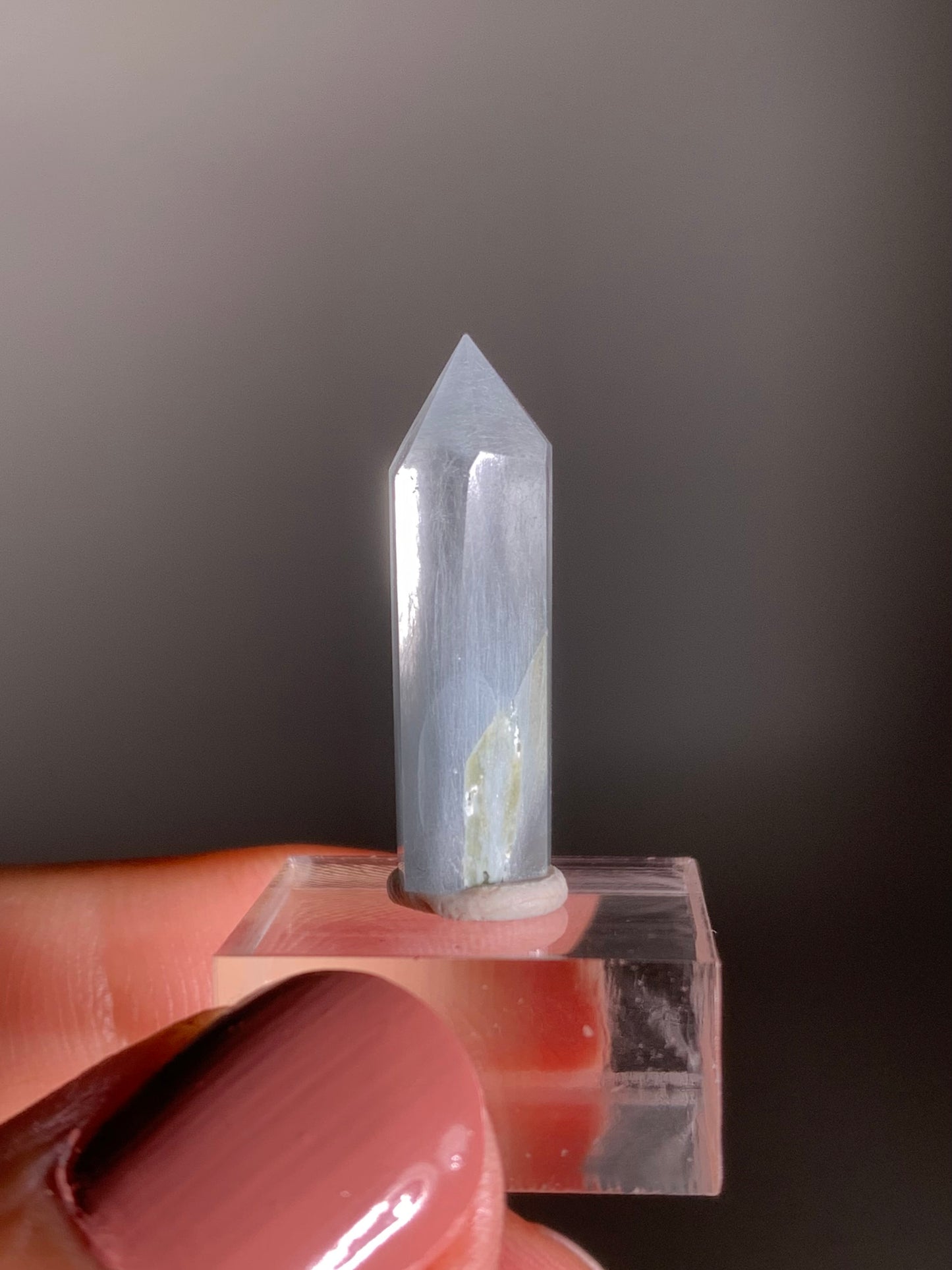 Blue Amphibole Quartz Polished Tower