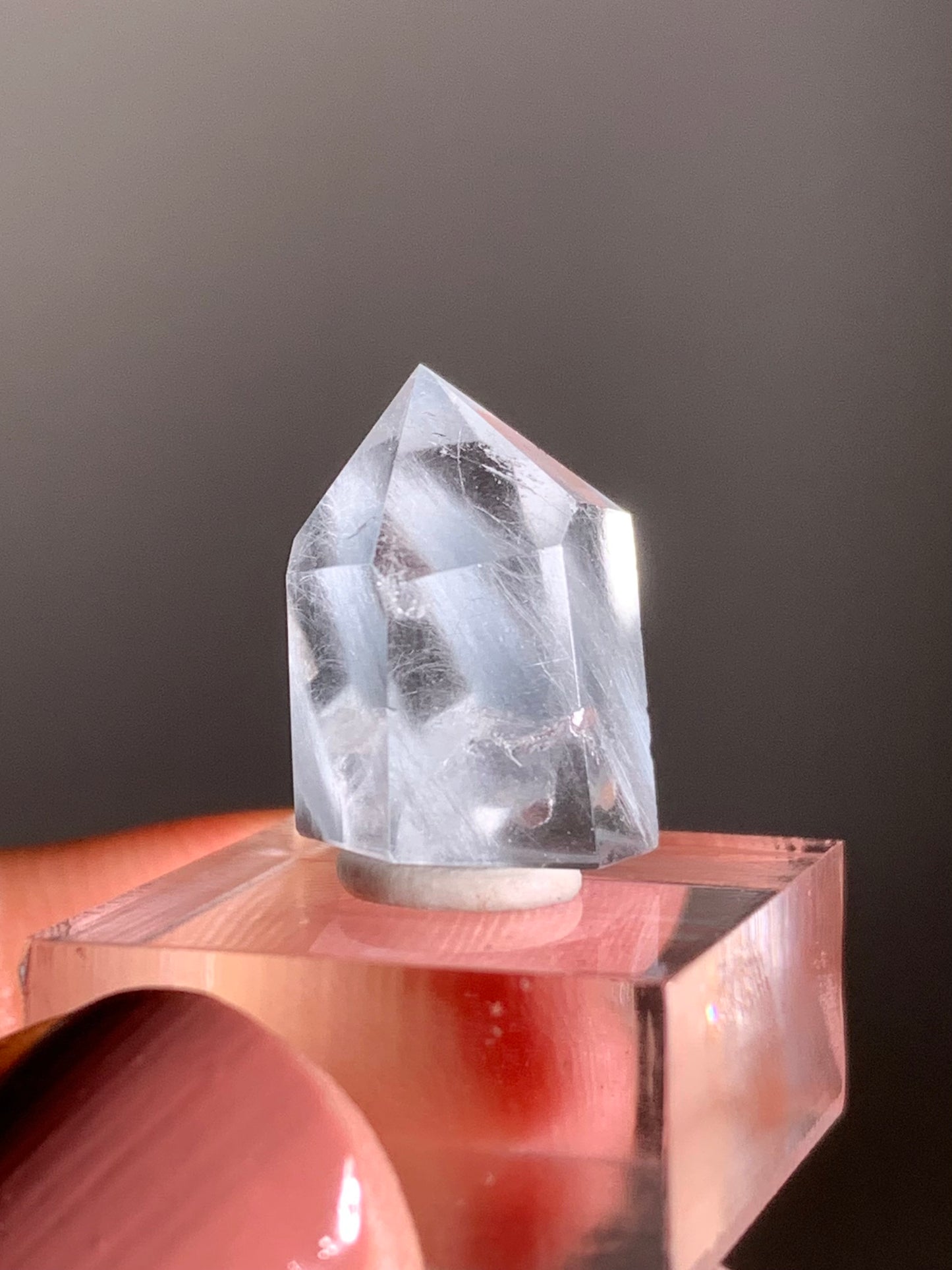 Blue Amphibole Quartz Polished Tower