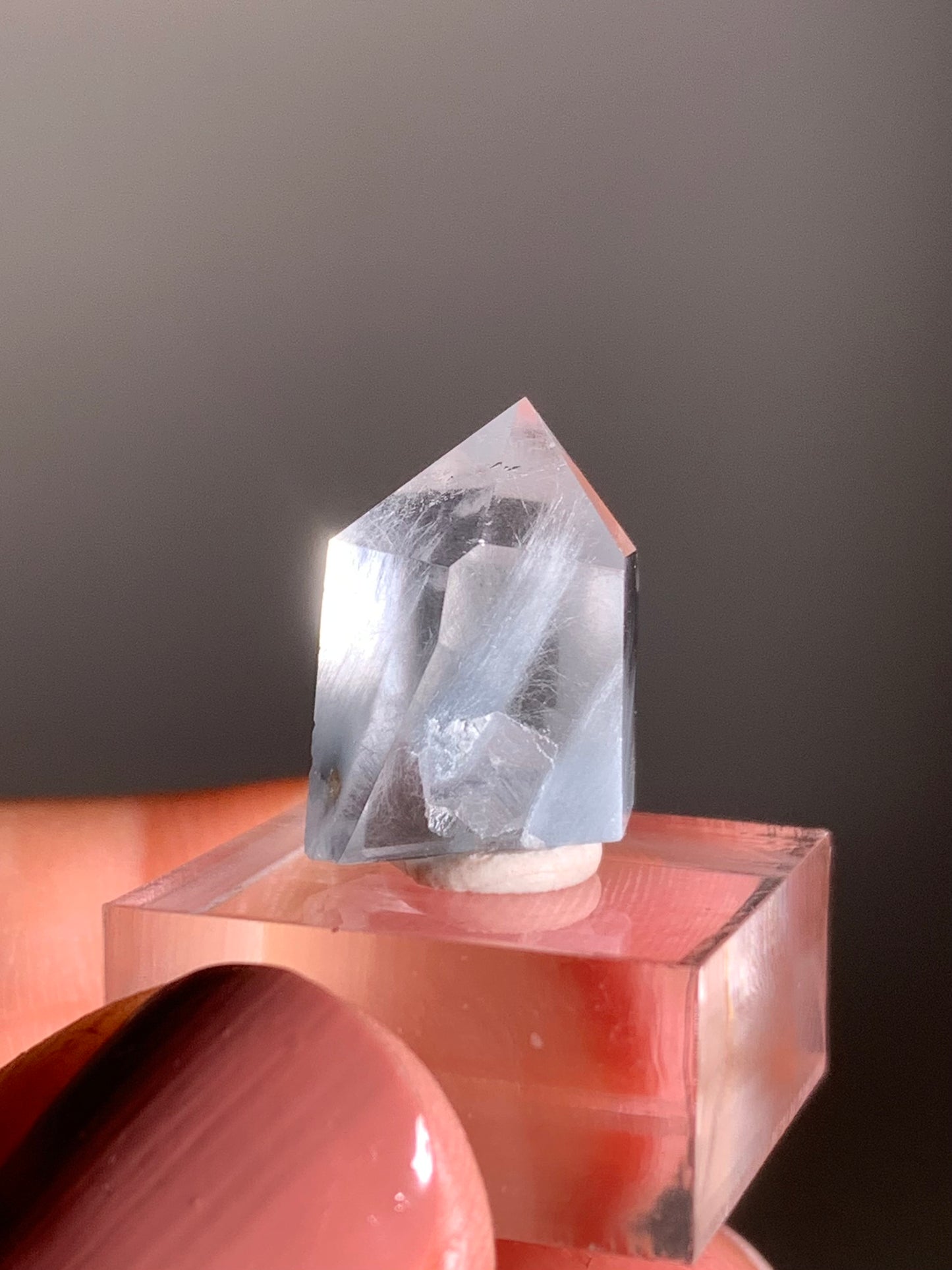 Blue Amphibole Quartz Polished Tower