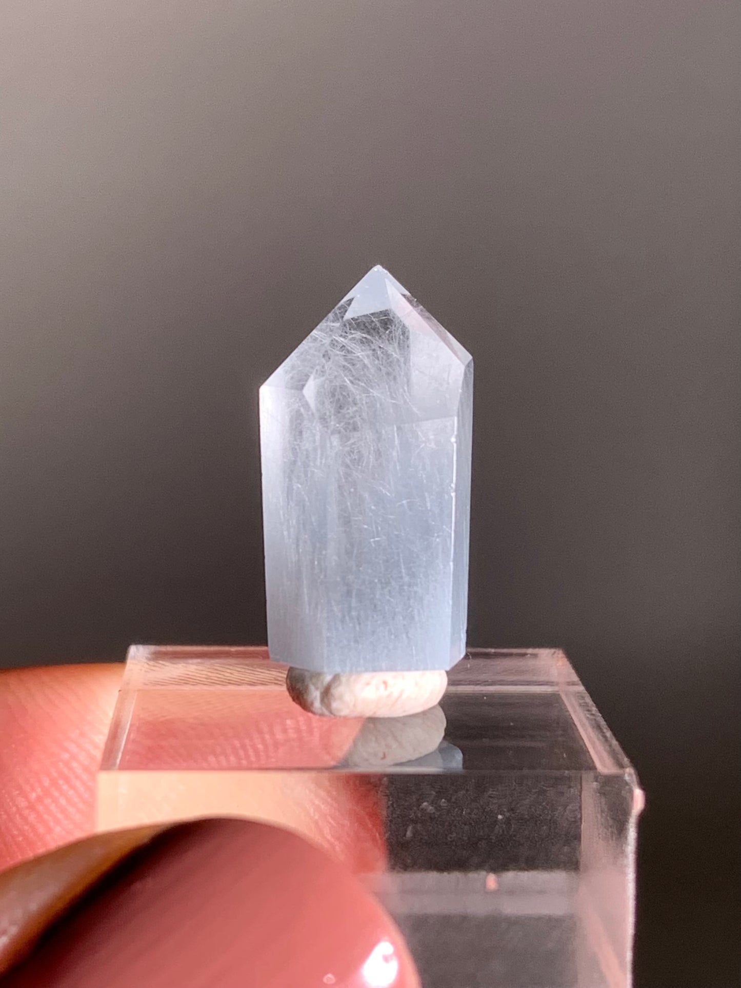 Blue Amphibole Quartz Polished Tower
