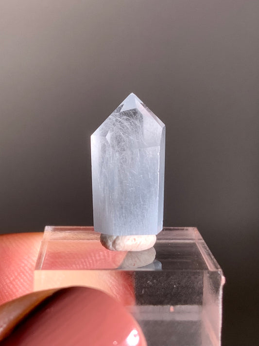 Blue Amphibole Quartz Polished Tower