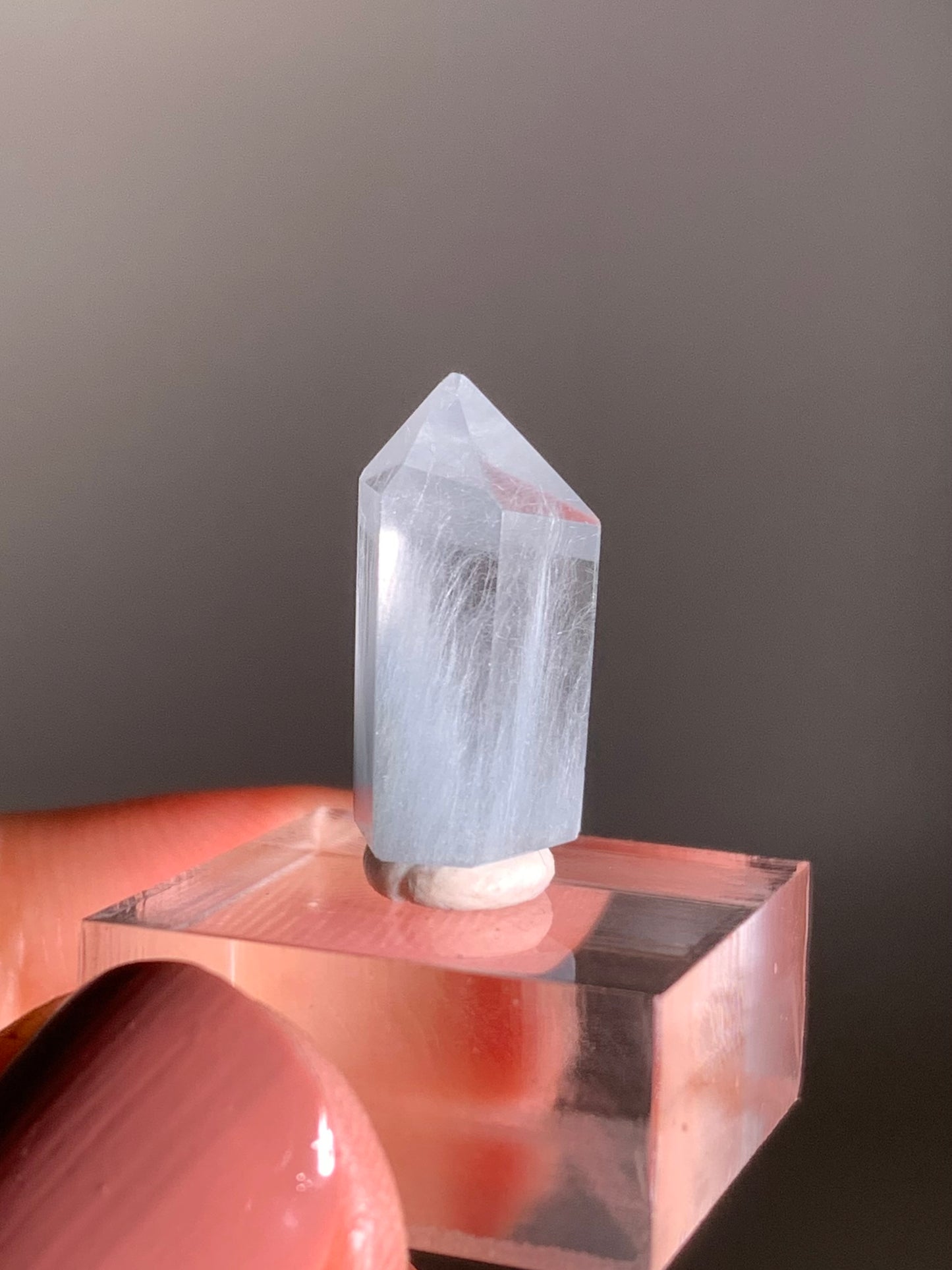 Blue Amphibole Quartz Polished Tower