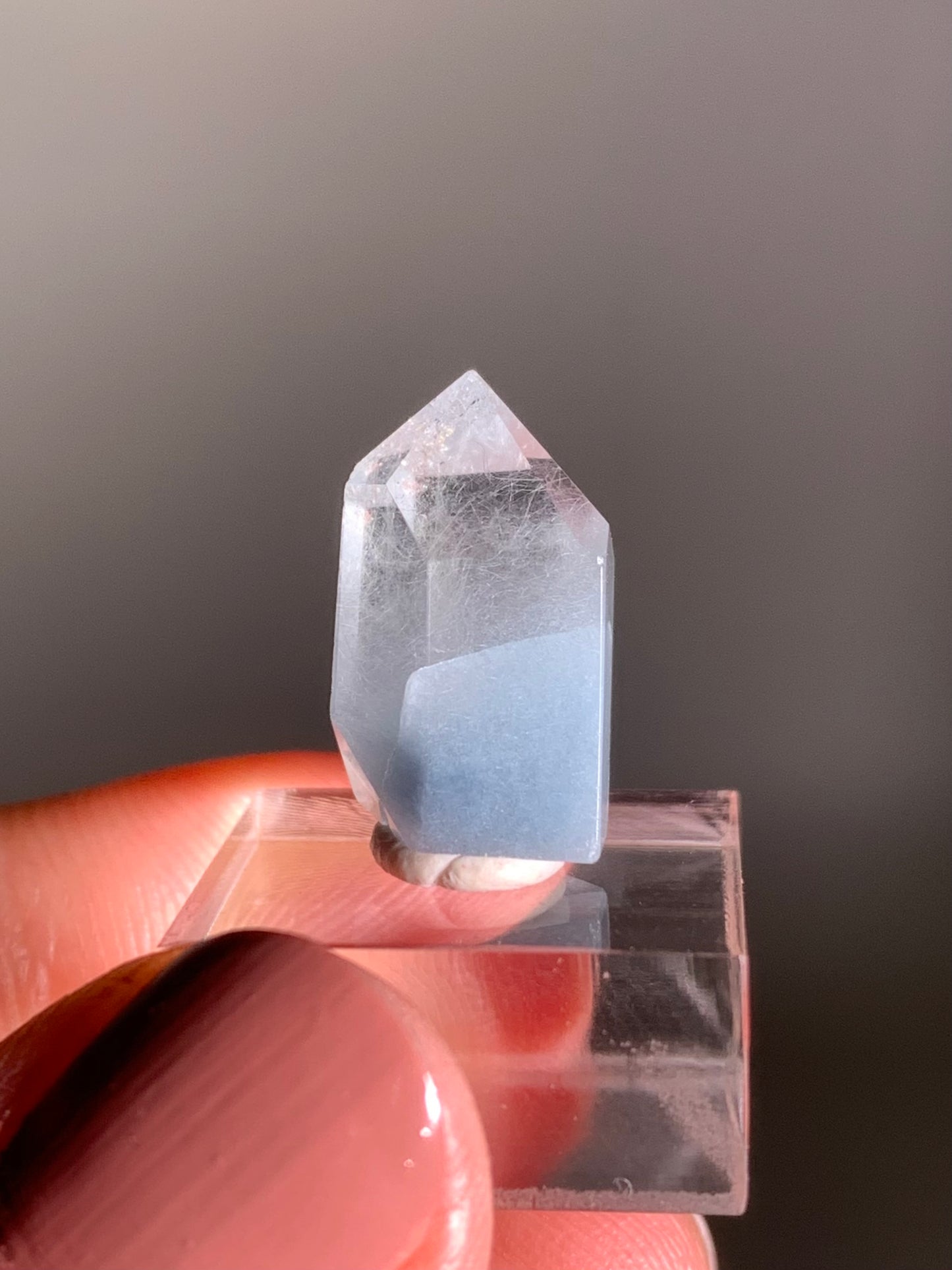 Blue Amphibole Quartz Polished Tower