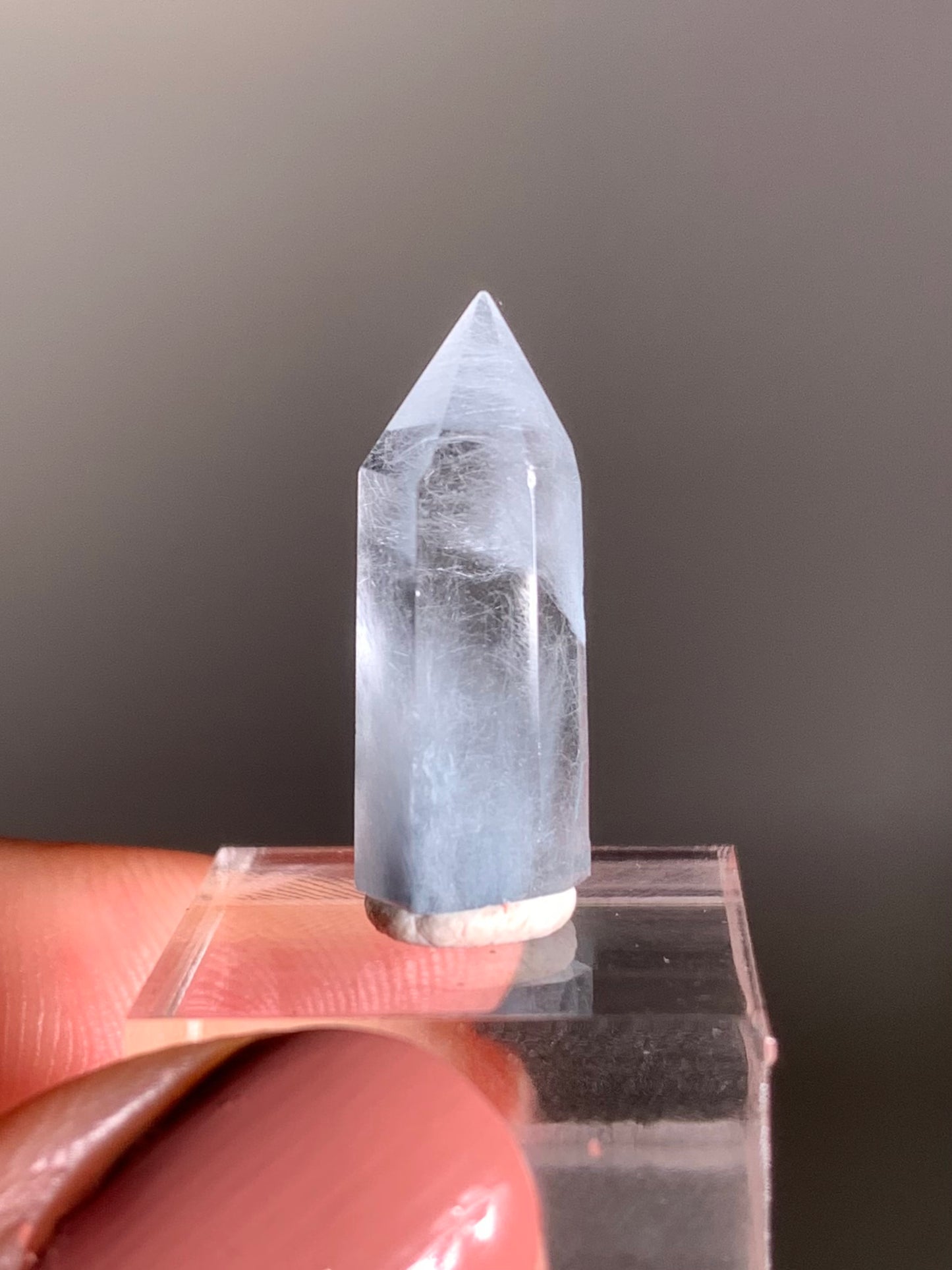 Blue Amphibole Quartz Polished Tower