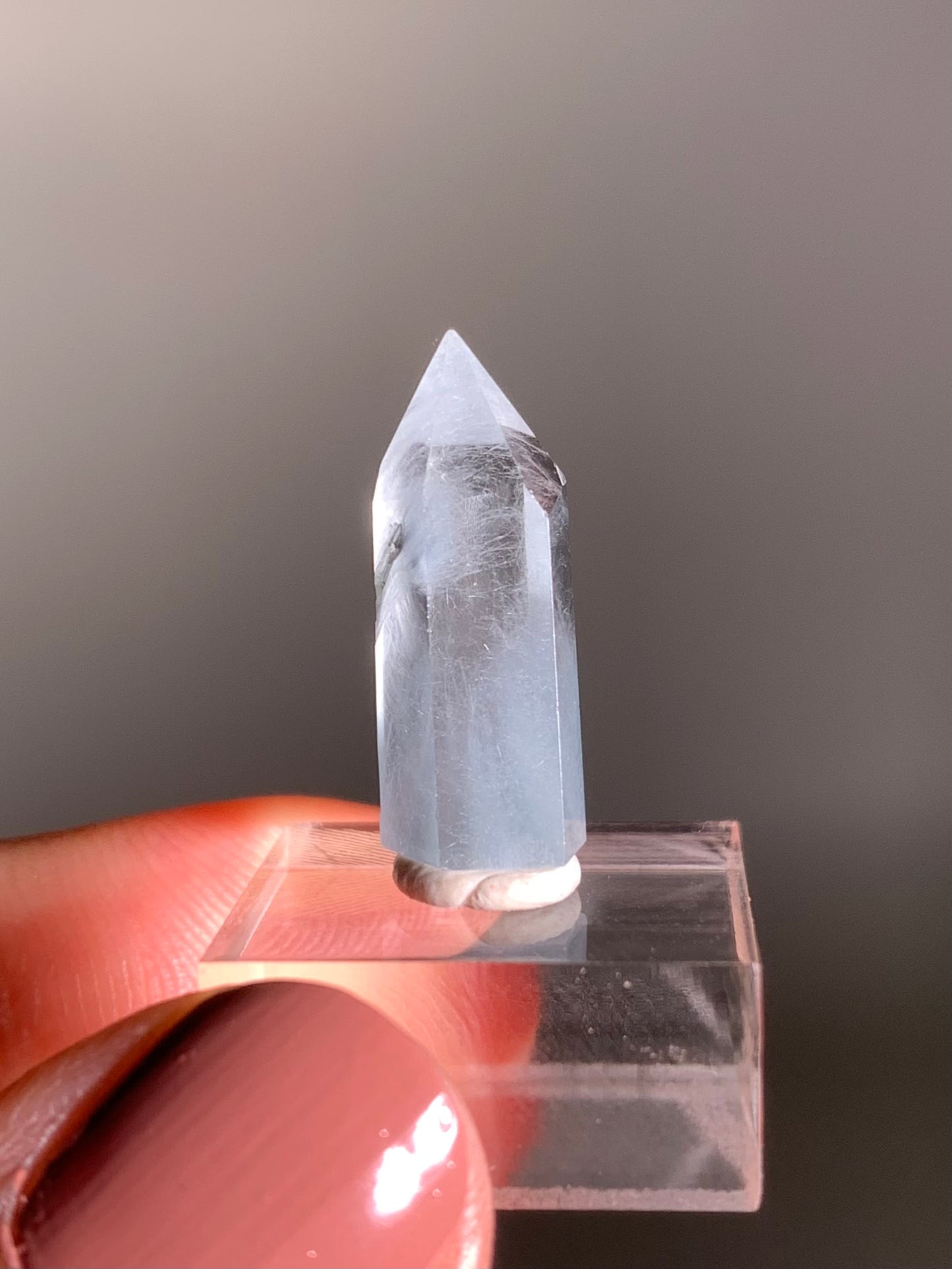 Blue Amphibole Quartz Polished Tower