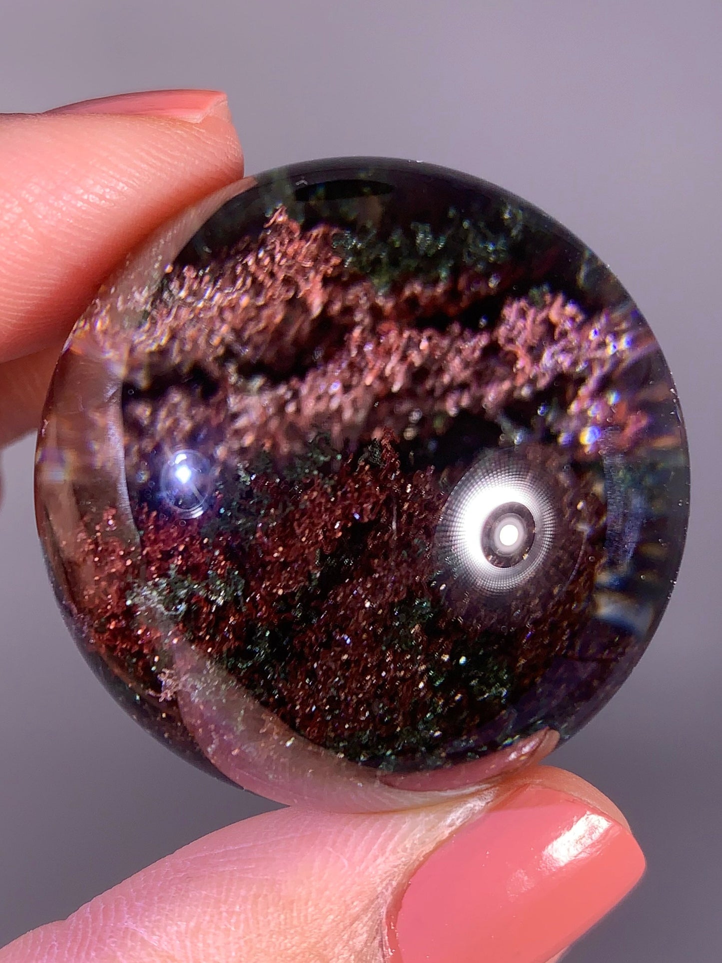 Collector’s Grade Shimmery Four Seasons Garden Quartz Sphere from Brazil