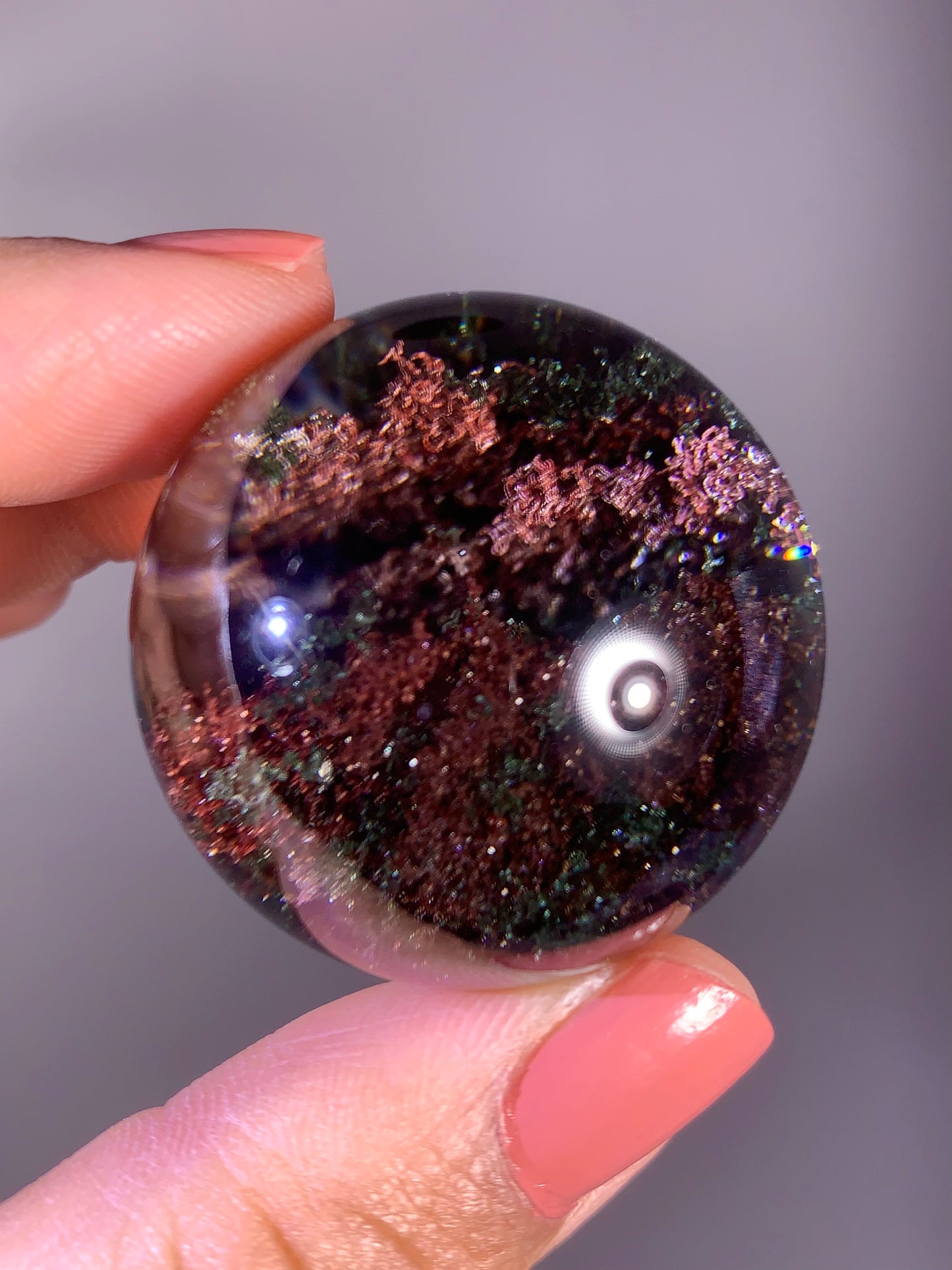 Collector’s Grade Shimmery Four Seasons Garden Quartz Sphere from Brazil