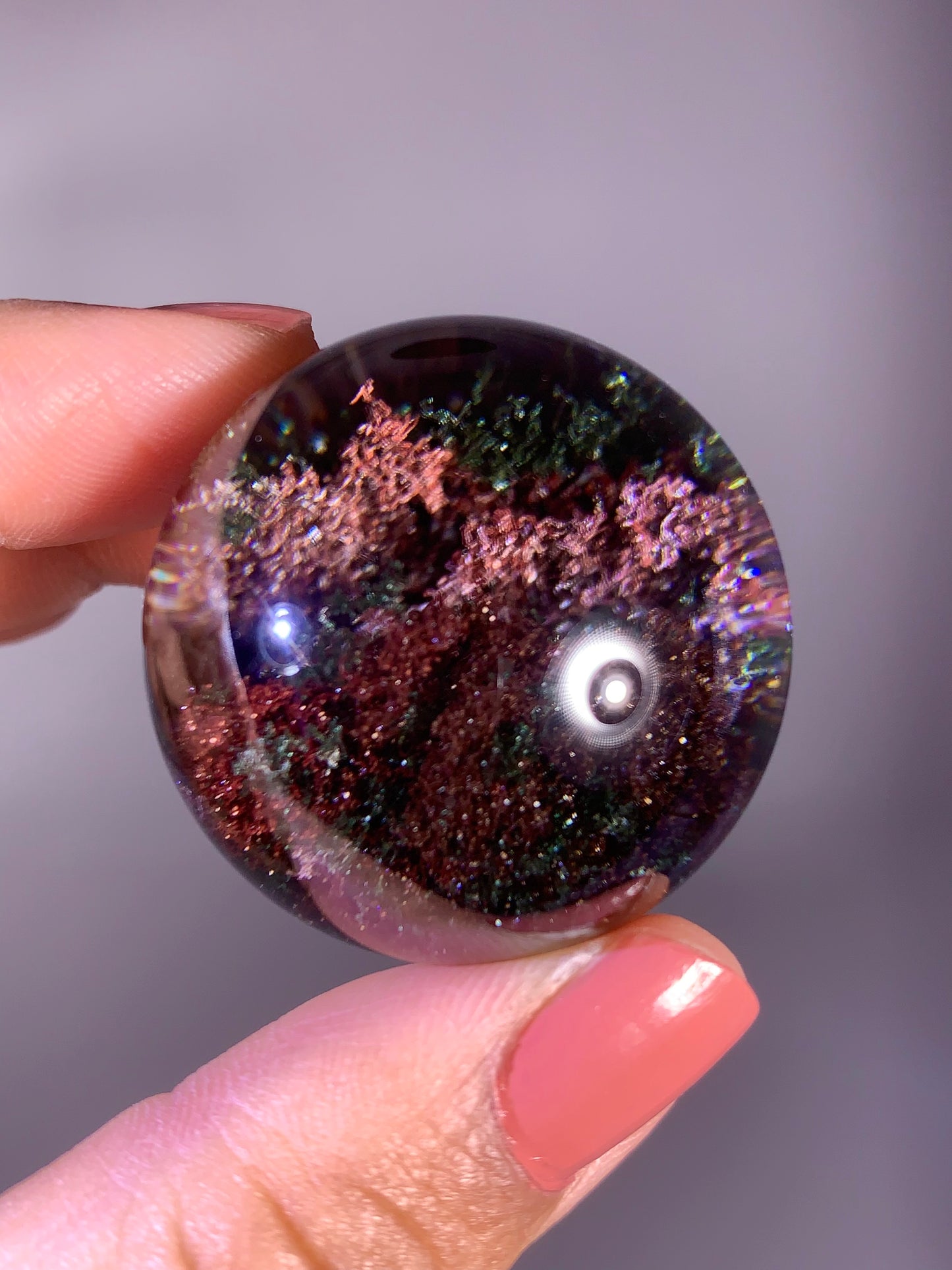 Collector’s Grade Shimmery Four Seasons Garden Quartz Sphere from Brazil